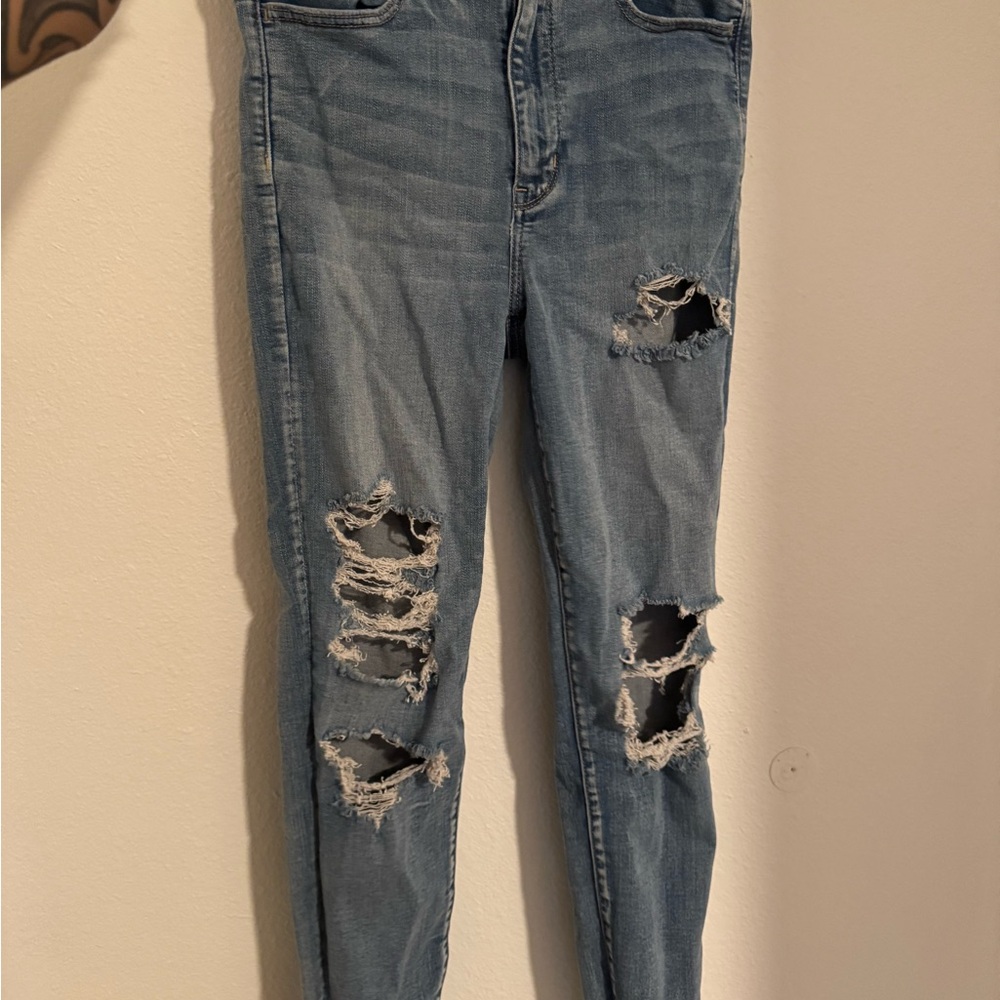 Distressed Blue Jeans